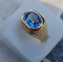14k arany kék köves pecsétgyűrű