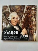 Magyarország pénzérméi  2009 dísztokban forgalmi sor Haydn ezüst éremmel Proof