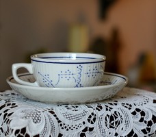 Boch Belgian faience immortelle patterned cup and saucer