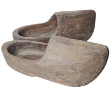Guliver's slippers :) / antique, huge size wooden shoes / slippers