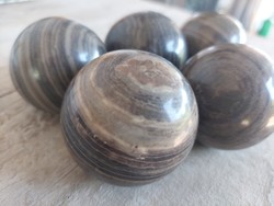 5 Brown, striped marble balls, healing (qigong) balls