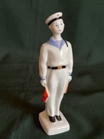 Ritka Lomonoszov Tengerész porcelán figura 16,5 cm Velikhova