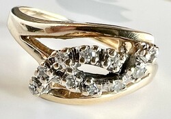 411T. 1 Forint! Accant Gyémánt (0,1 Ct), 10 karátos Arany (2,8 g) gyűrű!