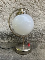 Jelzett Bauhaus / Art deco asztali lámpa Titan króm és opál vintage design retro