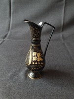 Indian black metal vase, 19 cm high