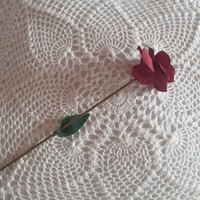 1 Thread burgundy leather rose