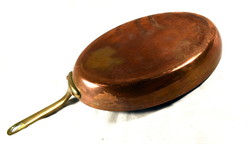 Red copper oval fish frying pan!