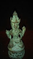 Antique trimurti shiva figurine 10cm patinated bronze