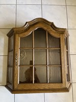 Large wooden wall display case with key in very good condition.