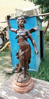 Large French bronze statue on a marble plinth