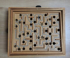 Wooden ball maze game