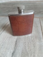 Pazar régi bőrbevonatos acél flaska