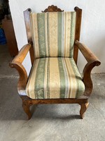 Biedermeier fotel, újra kárpitozva, lakberendezéshez kiváló,108x73x68 cm
