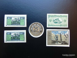 Németország 5 darab pfennig bankjegy LOT !