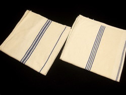 2 Pcs old woven linen tablecloth, tea towel, towel, tea towel 110 x 50 cm
