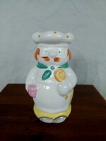 Ceramic chef-shaped wooden spoon holder, cutlery holder, holder, 18 cm high, hand painted