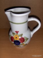 Flower pattern glazed ceramic jug 19.5 cm (7/d)