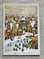 Old Christmas postcard, style postcard - b. Lazetzky stella drawing