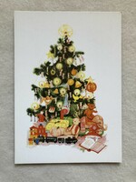 Postatiszta Karácsonyi képeslap, rajzos levelezőlap - Dr. Köhlerné Molnár Katalin rajz