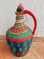 Colored, old demi-shirt covered with plastic braiding, 5 l