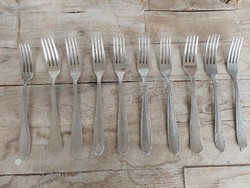 10 vintage, antique, old large forks