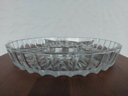 Retro molded glass 5-compartment serving tray, table centre