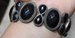 Antique black stone bracelet with old string