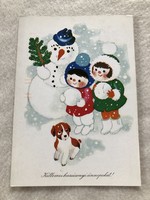 Karácsonyi képeslap, rajzos levelezőlap - Kecskeméty Károly rajz