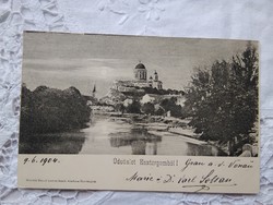 Antique postcard / photo page Esztergom basilica, moonlight 1904 sword dezső crown bazaar edition
