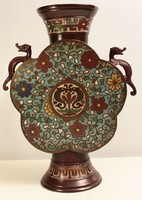 Kína rekeszzománc váza 1900 körül (30 cm)