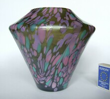 Gyönyörűséges irizáló művészi üveg váza (Kralik?)