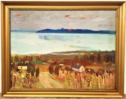 Painting by Imre Somogyi (1918 - 1999) from Balaton Spa, Tihany Peninsula with original guarantee!