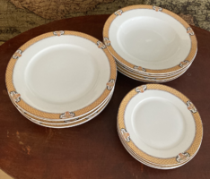 Schlaggenwald haas & czjzek plate set, tableware circa 1950, 15 pieces