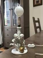 Régi GEROLD Bavaria porcelán puttós porcelán lámpa