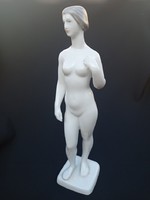 Hollóházi porcelán női akt szobor