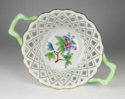 1K242 Herend porcelain basket with Victoria pattern handle