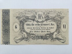 6 kreuzer 1849 - Gabel város szükségpénz RITKA!!