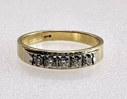 415T. 1 Forintról! 18k Arany (3,4 g) Briliáns (0,15 Ct) gyűrű, Top Wesselton kövekkel.