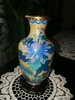 Kínai rekesz zománcolt réz váza