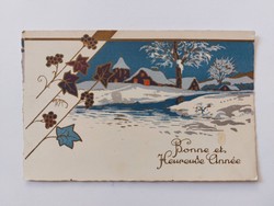 Old Christmas postcard snowy landscape postcard