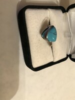 Modern silver ring with turquoise