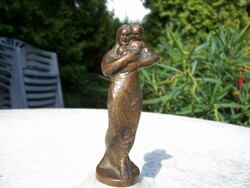 Anya gyemekével - régi kvalitásos bronzszobor Márjanovits szignóval