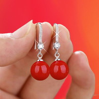 Jewelry earrings: wedding, bridal, casual earrings es-f06 red