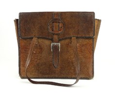 1K144 antique brown original snakeskin women's bag