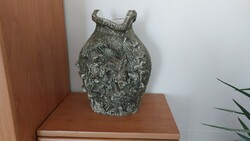 Rendkívüli Világhy Árpád vadászjelenetes kerámia váza