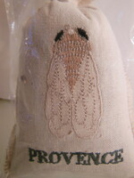 Lavender bag - new - French - with embroidered moth - 12 x 7 cm - exclusive
