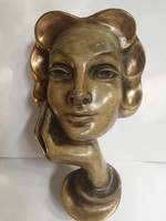 Hans Schirmer kerámia 1960-as évek női arc  25 cm