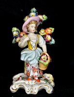 xviii. The second half of the year around 1770, a high porcelain rarity! Rococo girl with a basket!