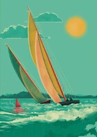 Two sailboats - wolf benjamin - blindfolded canvas