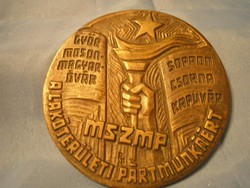 SÚLYOS MSZMP ,nagy gyűjtői bronz plakett ritkaság 9.5 cm /5/